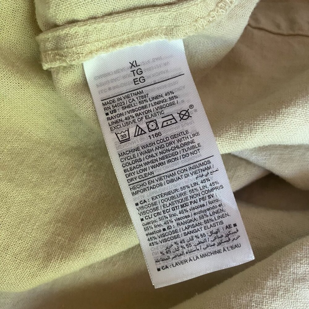 Old Navy Linen Blend Khaki fit & flare sleeveless midi dress XL coastal boho - Picture 7 of 9